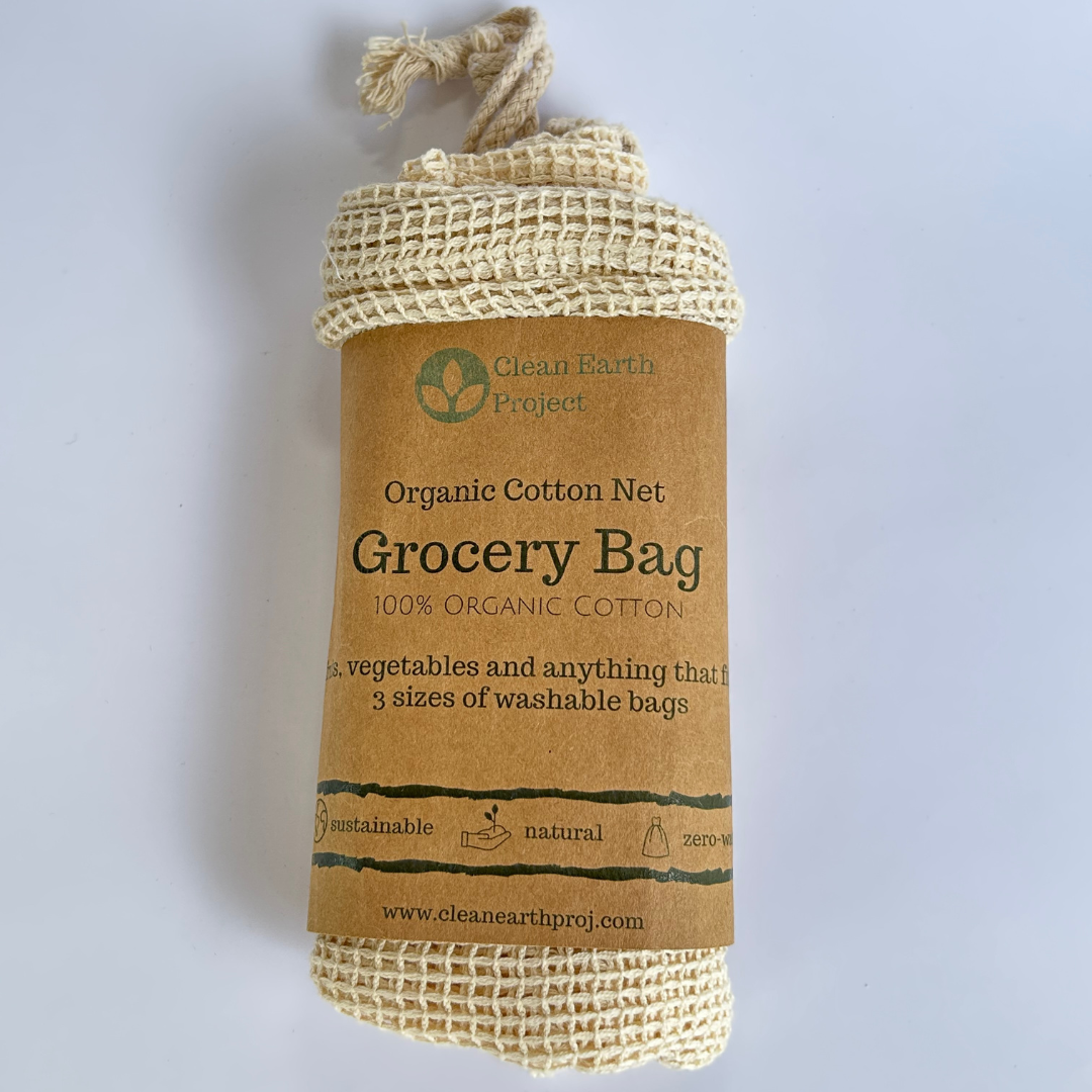 Organic Cotton Grocery Mesh Bag 3-Pc Set - Simula PH