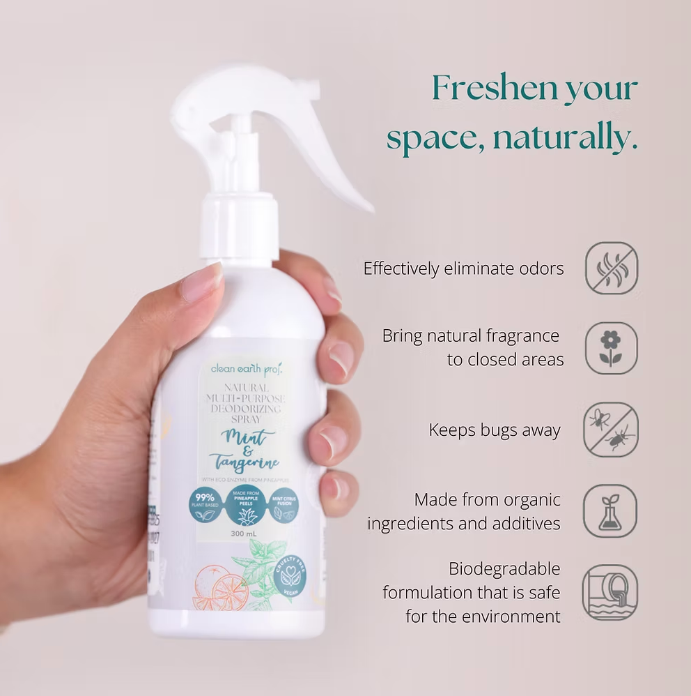 Natural Multipurpose Deodorizing Spray Mint & Tangerine Fusion 300ml - Simula PH
