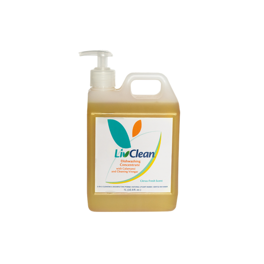 LivClean Dishwashing Concentrate with Calamansi and Cleaning Vinegar 1L