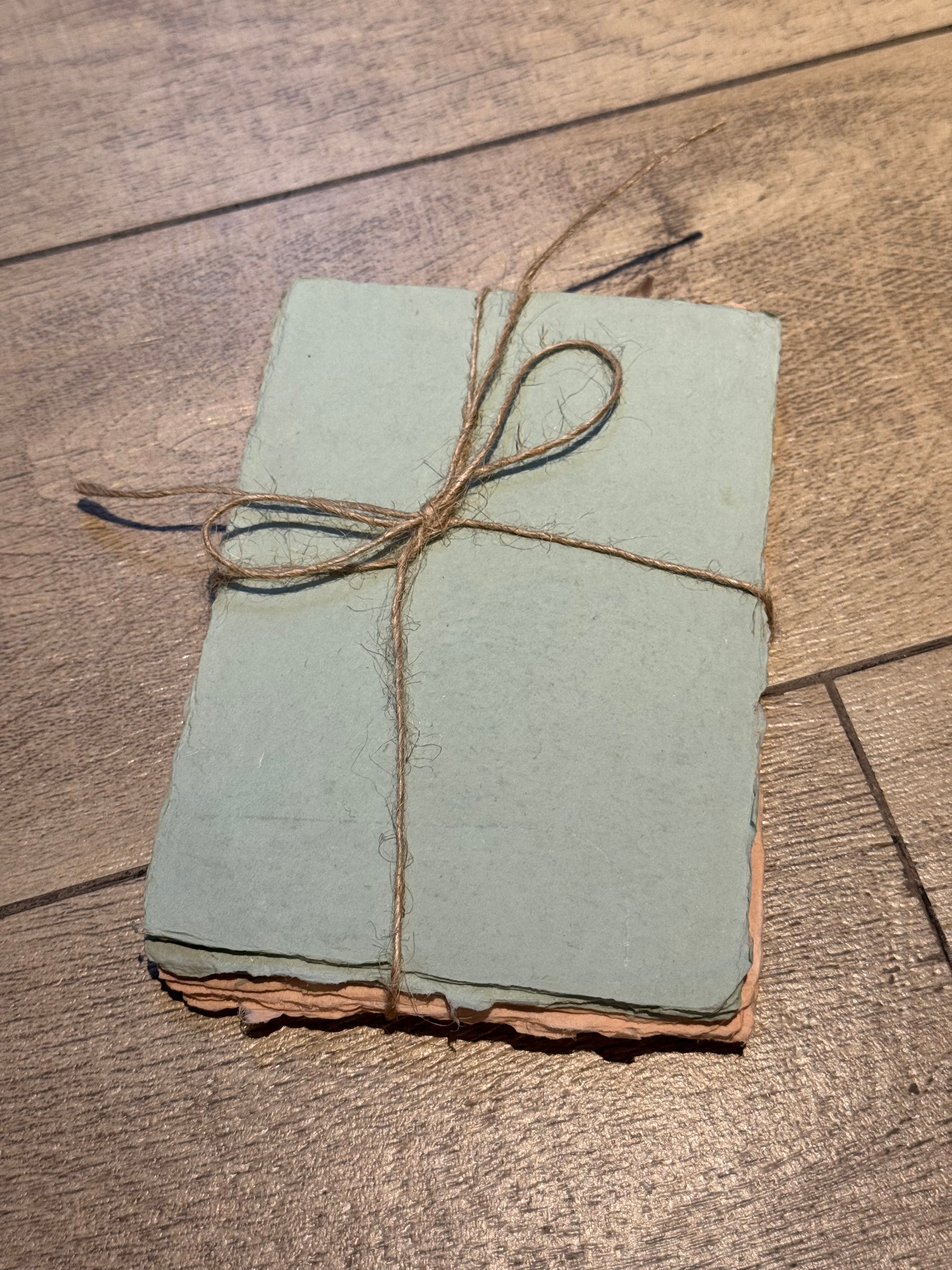 4x6” Mixed Recycled and Abaca Fiber Handmade Paper (10 sheets/set ...