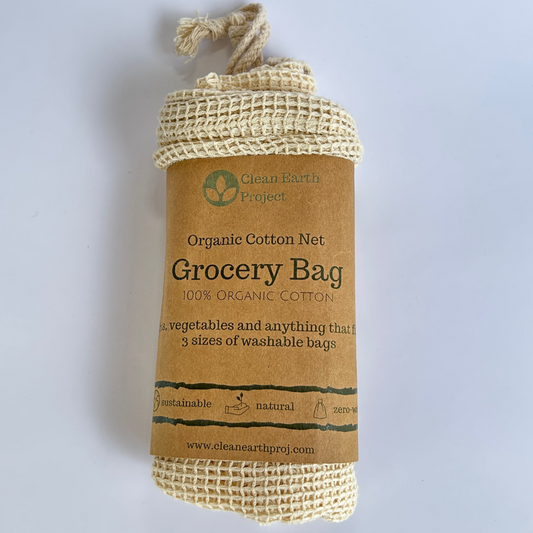 Organic Cotton Grocery Mesh Bag 3-Pc Set