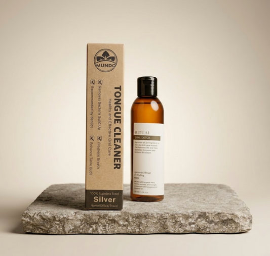 Ritual Detox: Tongue & Oil Ritual Pair (Oil Pulling Wash + Tongue Cleaner)