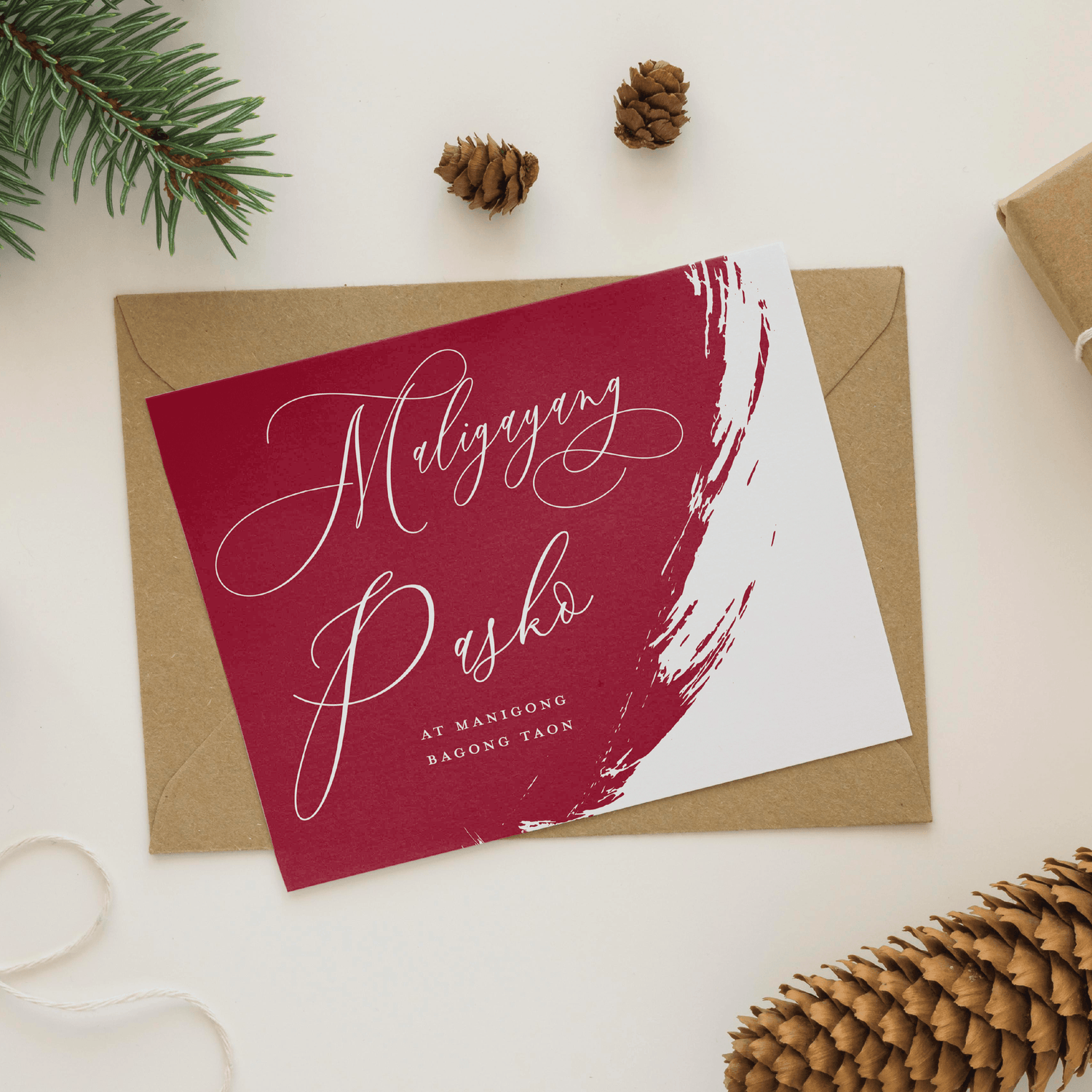 Brushed Tagalog Christmas Greeting Card - Simula PH