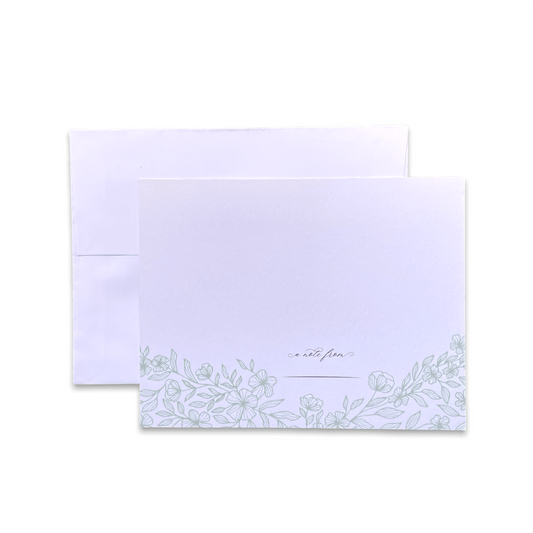 Green Floral Notes Notecard - Simula PH