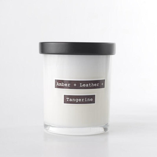 Amber + Leather + Tangerine Scented Soy Candle - Simula PH