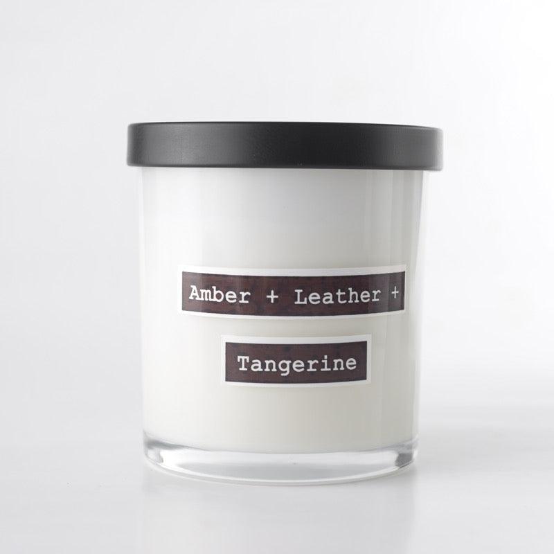 Amber + Leather + Tangerine Scented Soy Candle - Simula PH